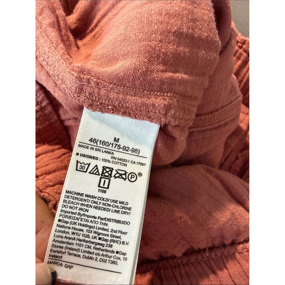 GAP 100% Cotton Gauze Pull On Cedar Wood Mauve Pants Sz M - Picture 3 of 8